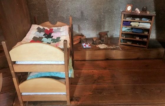 あけぼの子どもの森公園のきのこの家内にある小さなベッド